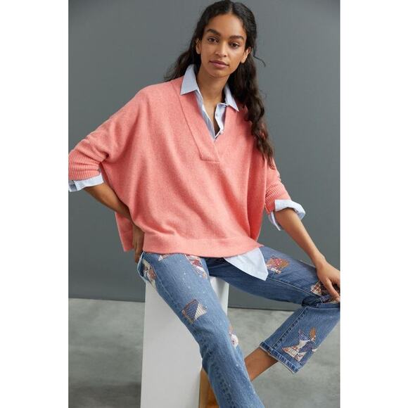 Anthropologie Oversized V-Neck Sweater - Picture 1 of 7